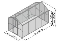 KGT Gewächshaus Modell Galant IV pressblank HKP/HKP 2,16 x 4,08 x 2,38 cm