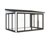 Palmako Terrasenüberdachung Glashaus LUMI 11,6 m²  ISO - 420x297 cm, Schiebetür Plus, natur + farbig