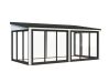 Palmako Terrasenüberdachung Glashaus LUMI 16,2 m²  ISO - 582x297 cm, Schiebetür Plus, transparent imprägniert
