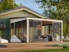 Palmako Terrasenüberdachung Glashaus LUMI 16,6 m²  ISO - 420x420 cm, Schiebetür Plus, natur + farbig