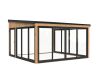 Palmako Terrasenüberdachung Glashaus LUMI 16,6 m²  ISO - 420x420 cm, Schiebetür Plus, natur + farbig