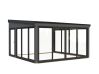 Palmako Terrasenüberdachung Glashaus LUMI 16,6 m²  ISO - 420x420 cm, Schiebetür Plus, natur + farbig