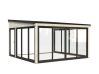 Palmako Terrasenüberdachung Glashaus LUMI 16,6 m²  ISO - 420x420 cm, Schiebetür Plus, natur + farbig