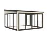 Palmako Terrasenüberdachung Glashaus LUMI 16,6 m²  ISO - 420x420 cm, Schiebetür Plus, natur + farbig