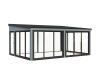 Palmako Terrasenüberdachung Glashaus LUMI 23,3 m²  ISO - 582x420 cm, Schiebetür Plus, natur + farbig