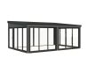 Palmako Terrasenüberdachung Glashaus LUMI 23,3 m²  ISO - 582x420 cm, Schiebetür Plus, natur + farbig