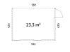 Palmako Terrasenüberdachung Glashaus LUMI 23,3 m²  ISO - 582x420 cm, Schiebetür Plus, natur + farbig