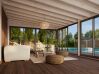 Palmako Terrasenüberdachung Glashaus LUMI 23,3 m²  ISO - 582x420 cm, Schiebetür Plus, natur + farbig