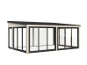 Palmako Terrasenüberdachung Glashaus LUMI 23,3 m²  ISO - 582x420 cm, Schiebetür Plus, natur + farbig