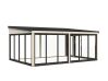 Palmako Terrasenüberdachung Glashaus LUMI 23,3 m²  ISO - 582x420 cm, Schiebetür Plus, natur + farbig