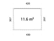 Palmako Gartenhaus Glashaus SAGA 11,6 m²  - 420x297...