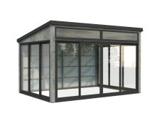 Palmako Gartenhaus Glashaus SAGA 11,6 m²  - 420x297 cm, Schiebetür, natur + farbig