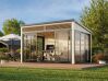 Palmako Gartenhaus Glashaus SAGA 11,6 m²  - 420x297 cm, Schiebetür, natur + farbig
