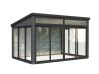 Palmako Gartenhaus Glashaus SAGA 11,6 m²  ISO - 420x297 cm, Schiebetür Plus, natur + farbig