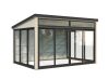 Palmako Gartenhaus Glashaus SAGA 11,6 m²  ISO - 420x297 cm, Schiebetür Plus, natur + farbig