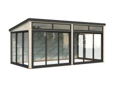 Palmako Gartenhaus Glashaus SAGA 16,2 m² - 582x297 cm, Schiebetür, transparent imprägniert