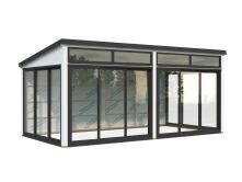 Palmako Gartenhaus Glashaus SAGA 16,2 m² - 582x297 cm, Schiebetür, transparent imprägniert