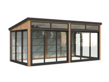 Palmako Gartenhaus Glashaus SAGA 16,2 m² - 582x297 cm, Schiebetür, transparent imprägniert