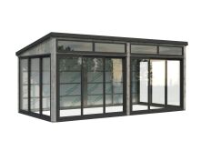 Palmako Gartenhaus Glashaus SAGA 16,2 m² - 582x297 cm, Schiebetür, transparent imprägniert