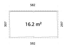 Palmako Gartenhaus Glashaus SAGA 16,2 m² - 582x297 cm, Schiebetür, lackiert dunkelgrau (7012) + dunkelgrau (7012)