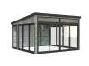 Palmako Gartenhaus Glashaus SAGA 16,6 m²  ISO - 420x420 cm, Schiebetür Plus, natur + farbig