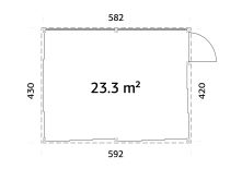 Palmako Gartenhaus Glashaus SAGA 23,3 m² - 582x420...