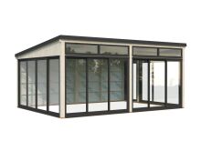 Palmako Gartenhaus Glashaus SAGA 23,3 m² - 582x420 cm, Schiebetür, natur + farbig