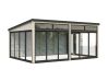 Palmako Gartenhaus Glashaus SAGA 23,3 m² - 582x420 cm, Schiebetür, natur + farbig