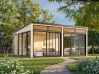 Palmako Gartenhaus Glashaus SAGA 23,3 m² - 582x420 cm, Schiebetür Plus, natur + farbig