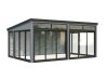 Palmako Gartenhaus Glashaus SAGA 23,3 m² - 582x420 cm, Schiebetür Plus, natur + farbig
