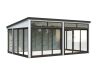 Palmako Gartenhaus Glashaus SAGA 23,3 m² - 582x420 cm, Schiebetür Plus, natur + farbig
