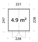 Palmako Gerätehaus ELIAS 4,9 m², 16 mm, 221x228...