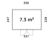 Palmako Gerätehaus ELIAS 7,3 m², 16 mm, 330x228...