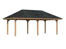Palmako Pavillon Carport BIANCA 16,6 m² - 588x300 cm, grau imprägniert