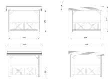 Palmako Pavillon LENNA 8,3 m²  SET 301 - 300x300 cm, natur + farbig