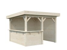 Palmako Pavillon LENNA 8,3 m²  SET 303 - 300x300 cm, hellbraun imprägniert