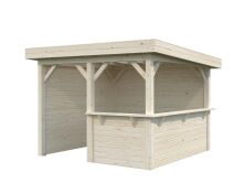 Palmako Pavillon LENNA 8,3 m²  SET 303 - 300x300 cm, hellbraun imprägniert