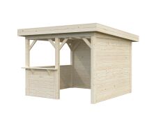 Palmako Pavillon LENNA 8,3 m²  SET 303 - 300x300 cm, hellbraun imprägniert