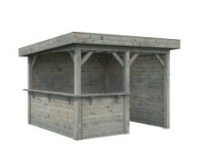 Palmako Pavillon LENNA 8,3 m²  SET 303 - 300x300 cm, hellbraun imprägniert