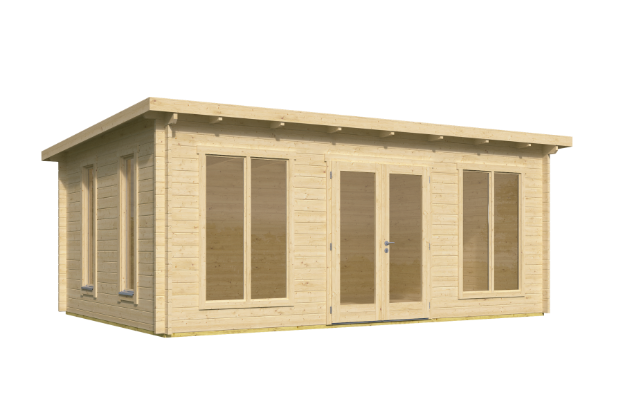 Gartenhaus JUNIS, 570x380 cm ISO (A), 44mm Bohlen,XL Tür, inklusive Boden