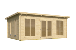 Gartenhaus JUNIS, 570x380 cm ISO (A), 44mm Bohlen,XL Tür, inklusive Boden