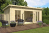 Gartenhaus JUNIS, 570x380 cm ISO (A), 44mm Bohlen,XL Tür, inklusive Boden