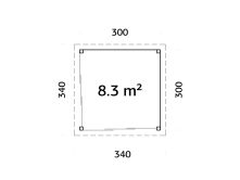 Palmako Pavillon LENNA 8,3 m²  SET 401 / Set 701 -...