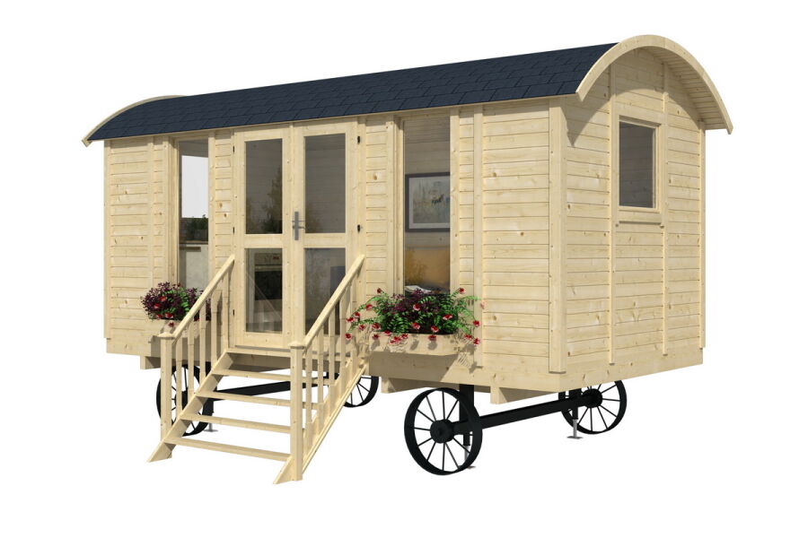Zirkuswagen / Schäferwagen PIPPO 480 x 240 cm; 19mm Wandelemente; ISO-Glas, ohne Räderset