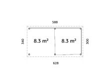 Palmako Pavillon LENNA 16,6 m²  SET 405 / SET 705 -...