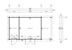 Gartenhaus TRISTAN; 656 x356 cm (A); 44 mm Doppelnut;...