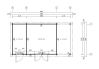 Gartenhaus TRISTAN; 656 x356 cm (A); 44 mm Doppelnut; inkl. Boden