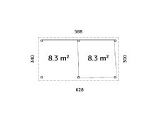 Palmako Pavillon LENNA 16,6 m²  SET 406 / SET 706 -...