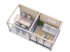 Palmako Pavillon LENNA 16,6 m²  SET 406 / SET 706 - 588x300 cm, 28 mm, Schiebetür, natur + farbig