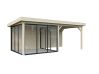 Palmako Pavillon LENNA 16,6 m²  SET 406 / SET 706 - 588x300 cm, 28 mm, Schiebetür, natur + farbig